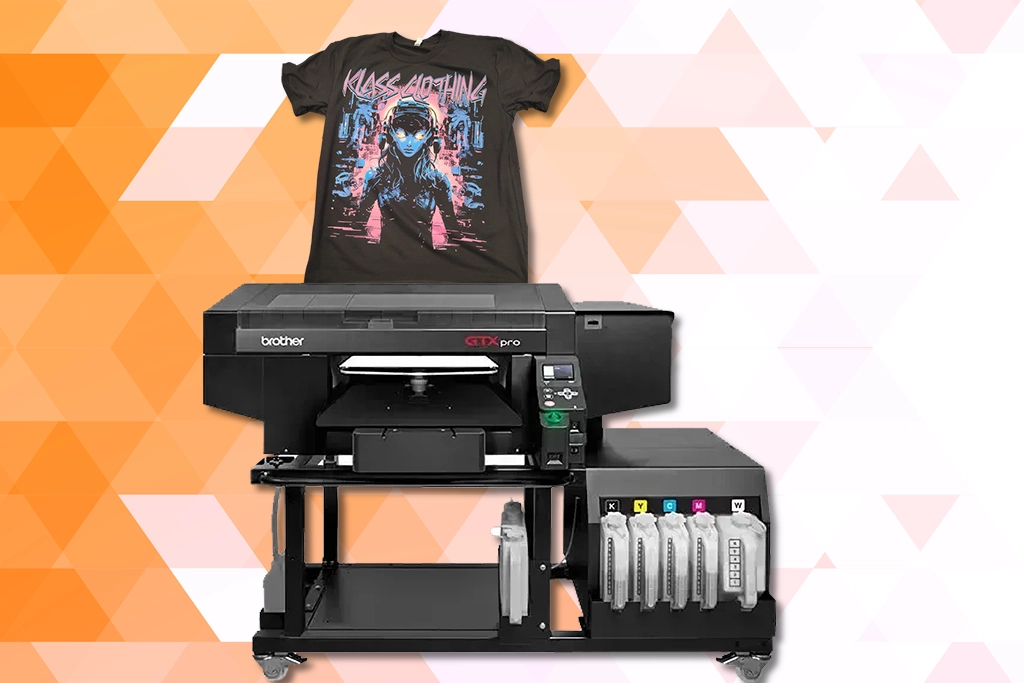 DTG printer producing a full-color design directly onto a t-shirt with vibrant detail
